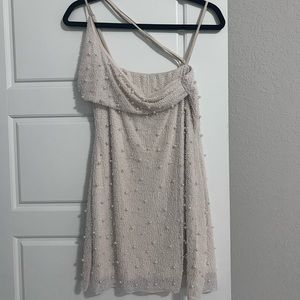 Oh Polly embellished asymmetric corset mini dress in Ivory